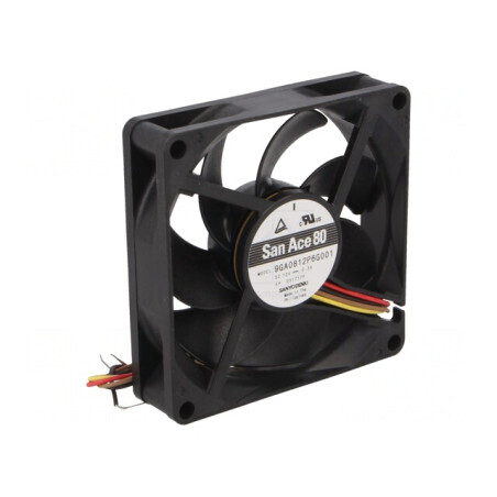 Ventilator DC axial 12V 80x80x20mm 103,2m3/h 45dBA cu bilă | Electronic-mag.ro | Componente Electronice