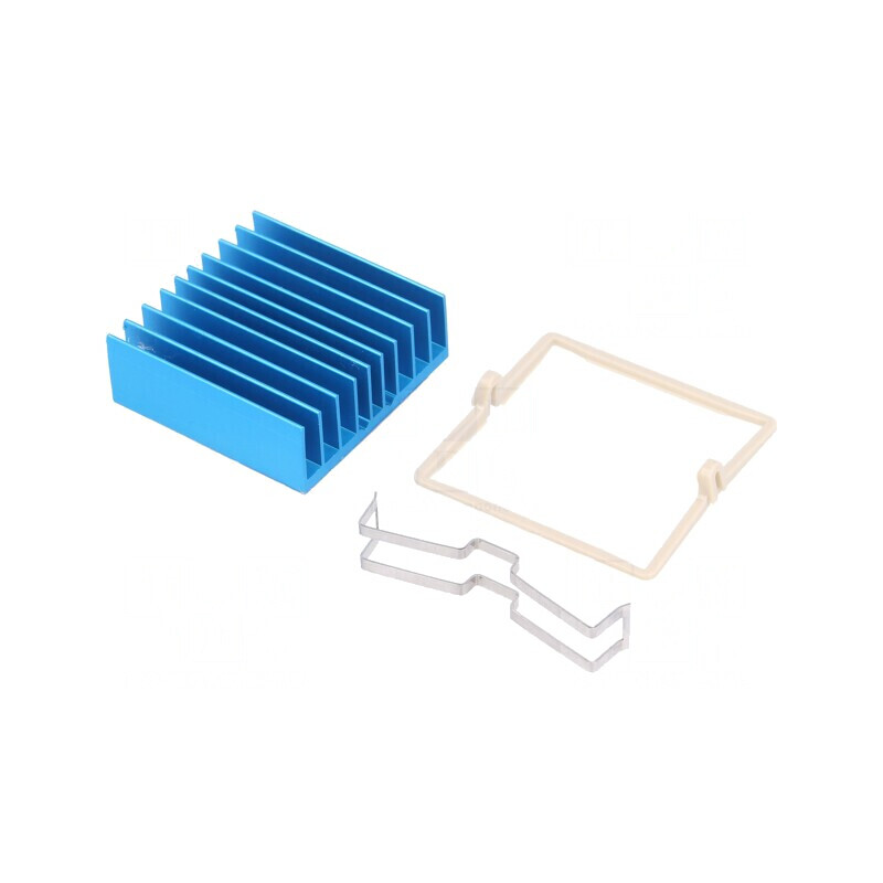Radiator extrudat cu aripioare BGA albastru 35x35mm | Electronic-mag.ro | Componente Electronice
