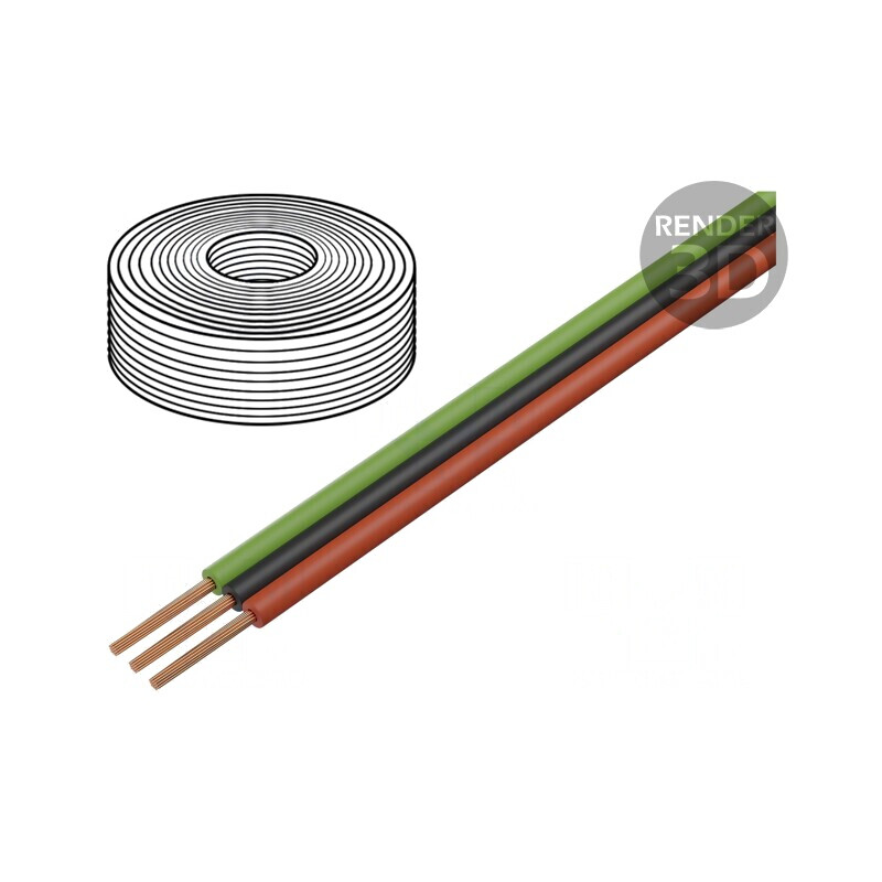 Cablu Bandă Cu 3x0,25mm2 PVC 25m 350V | Electronic-mag.ro | Componente Electronice