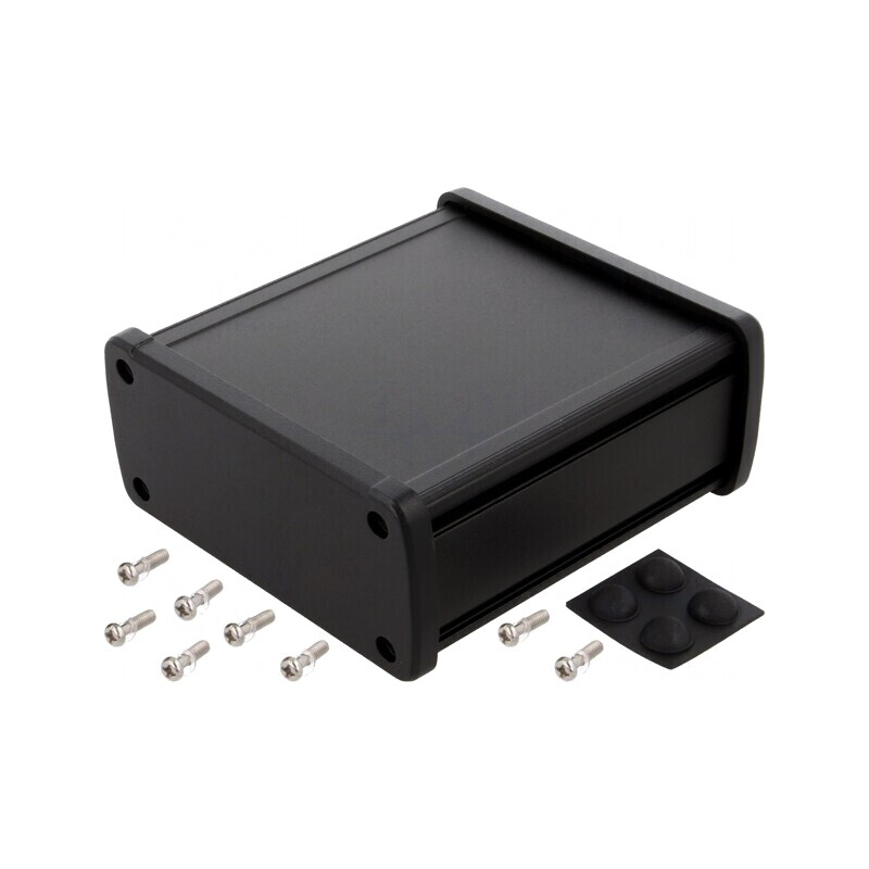 Carcasă Universală din Aluminiu Negru 115x119x52mm | Electronic-mag.ro | Componente Electronice