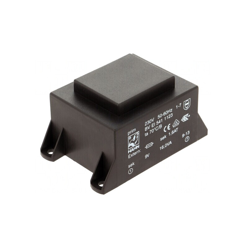 Transformator încapsulat 16VA 230V 9V 1778mA PCB | Electronic-mag.ro | Componente Electronice