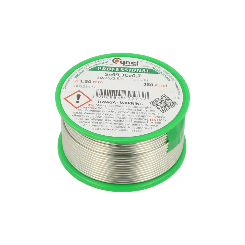 Sârmă de lipit fără plumb 1,5mm 250g | Electronic-mag.ro | Componente Electronice