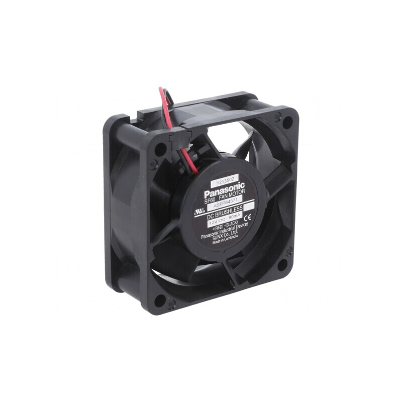 Ventilator axial 12V DC 60x60x25mm 24,6m3/h 21dBA cu bilă | Electronic-mag.ro | Componente Electronice