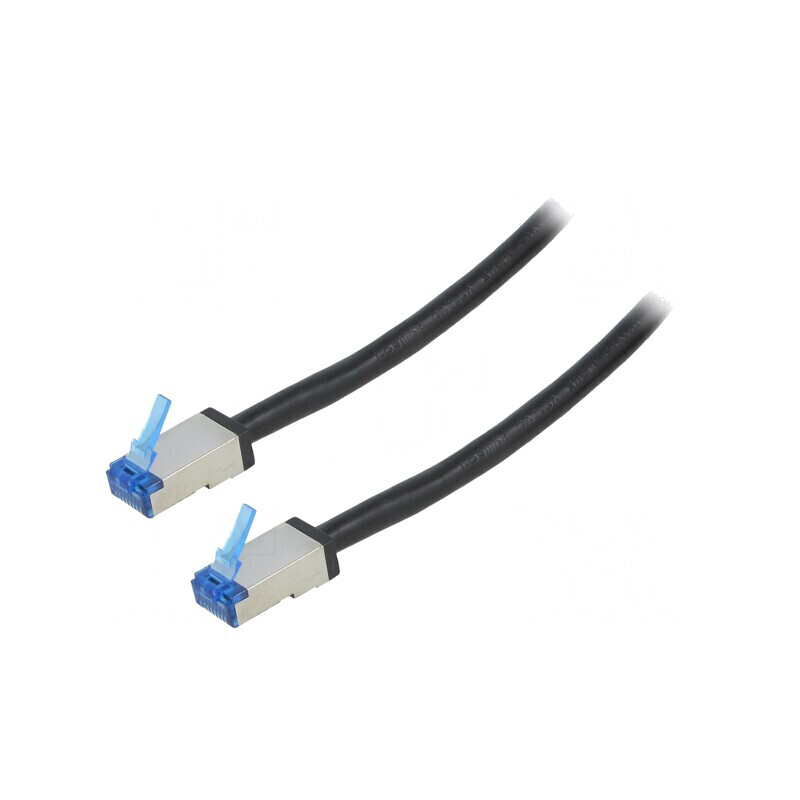 Patch cord rețea S/FTP Cat6a negru 15m | Electronic-mag.ro | Componente Electronice