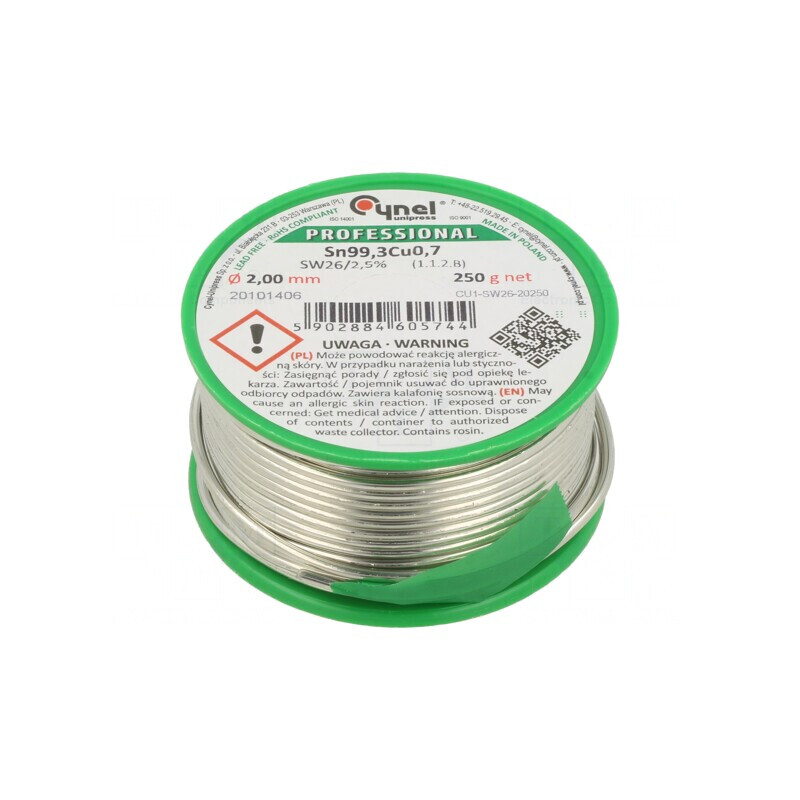 Sârmă de lipit fără plumb 2mm 250g 227°C | Electronic-mag.ro | Componente Electronice
