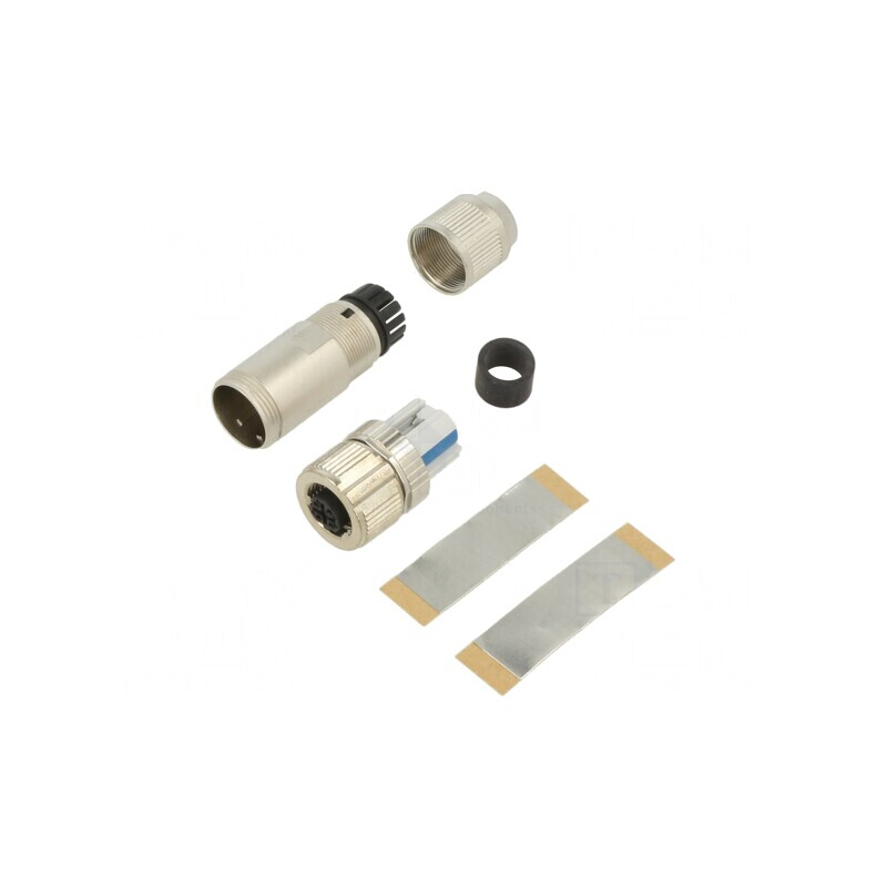 Mufă Ethernet M12 PIN 4 mamă drept push-lock | Electronic-mag.ro | Componente Electronice