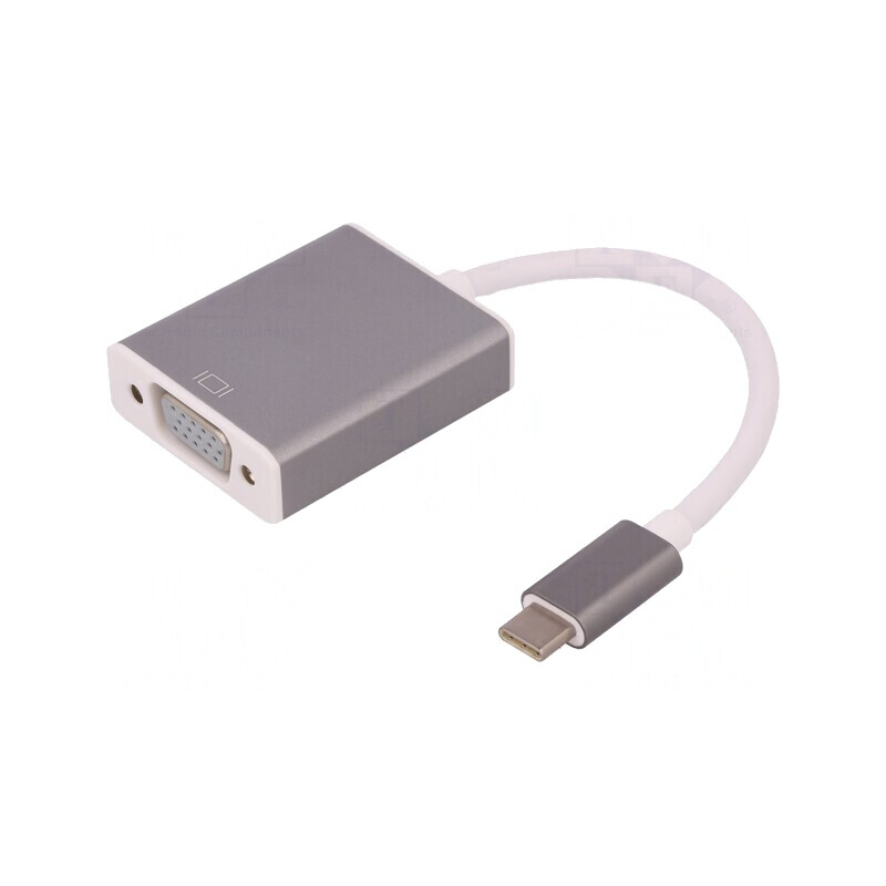 Adaptor USB 3.1 D-Sub 15pin HD USB-C Alb 0.19m | Electronic-mag.ro | Componente Electronice