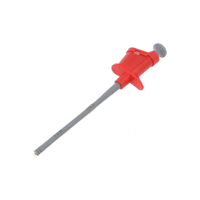 Clips de măsurare cu cârlig 6A roșu nichelat 4mm | Electronic-mag.ro | Componente Electronice