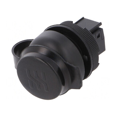 Soclu USB 22mm FrontCom IP65 Negru | Electronic-mag.ro | Componente Electronice