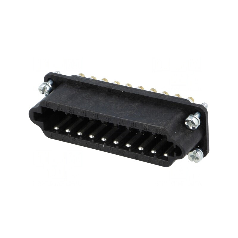 Conector HDC cu inserturi de contact mamă 20 PIN 10A 25V | Electronic-mag.ro | Componente Electronice
