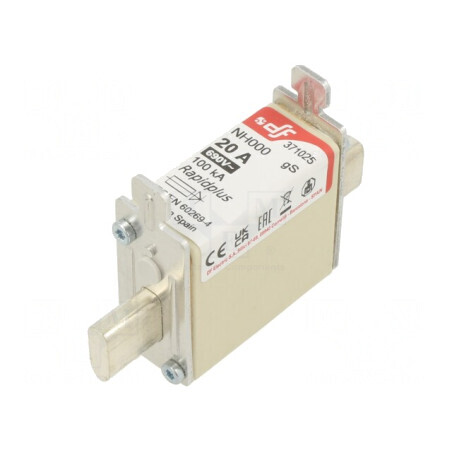 Siguranță gS 20A 690VAC 440VDC NH000 | Electronic-mag.ro | Componente Electronice