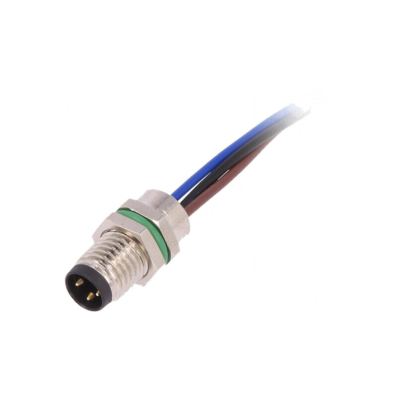 Conector M8 Tată 3 Pini Panou Piuliță Față | Electronic-mag.ro | Componente Electronice