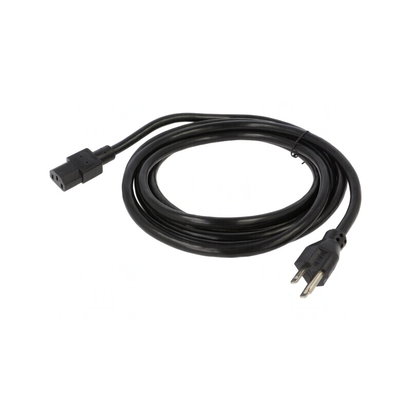 Cablu Alimentare 3m Negru IEC C13 la NEMA 5-15 | Electronic-mag.ro | Componente Electronice