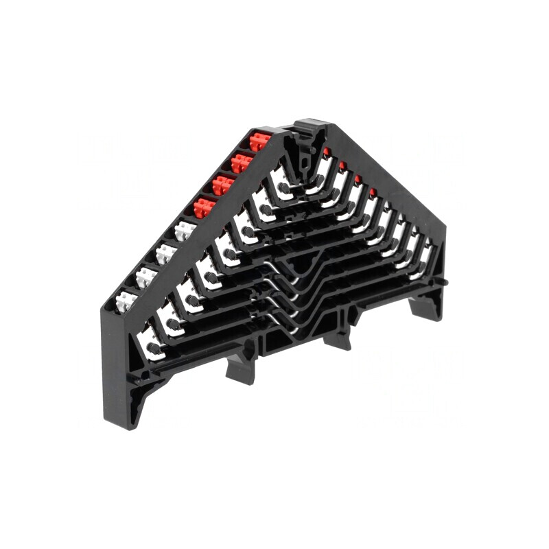 Conector Șine 1,5mm2 8 Piste 32 Borne Negru 250V | Electronic-mag.ro | Componente Electronice