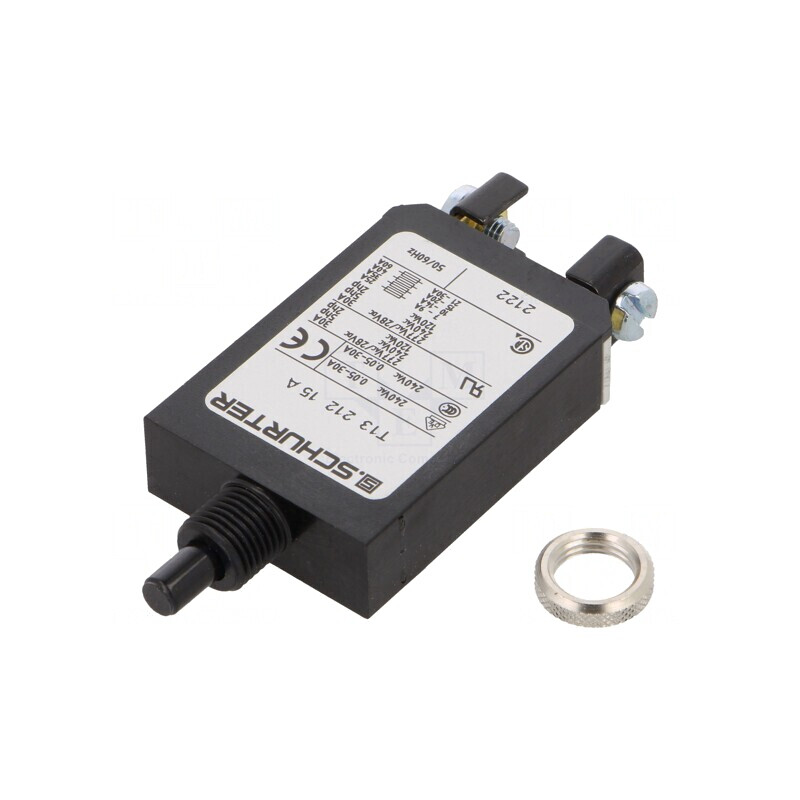 Întrerupător de Supracurent 240VAC 28VDC 15A SPST IP40 | Electronic-mag.ro | Componente Electronice