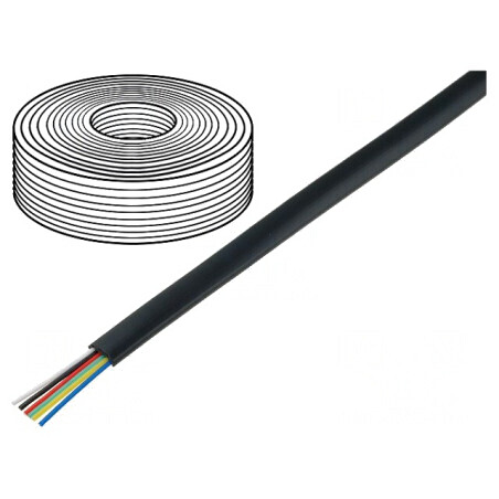 Cablu Telecomunicaţii 6x28AWG Negru 100m | Electronic-mag.ro | Componente Electronice