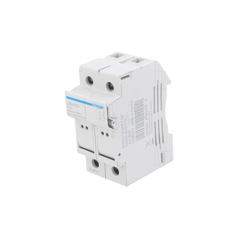 Separator cu Fuzibil 8x32mm pentru Șină DIN 25A 400V 2 Poli | Electronic-mag.ro | Componente Electronice