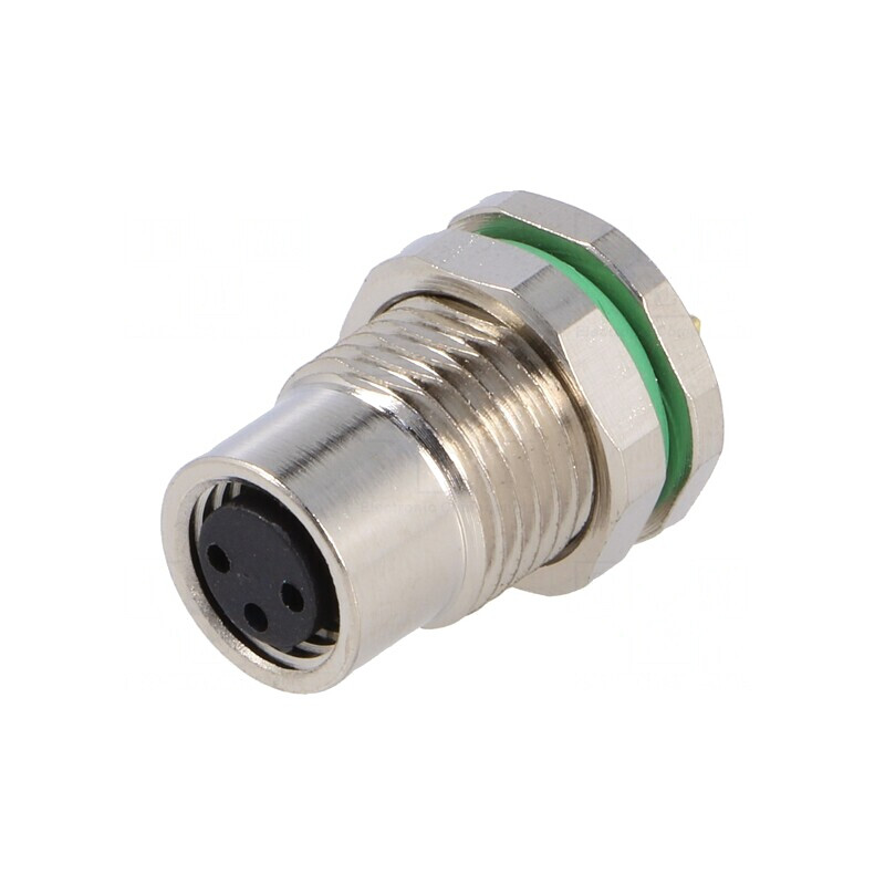 Conector M8 Mamă 3 PIN pentru Panou cu Piuliță Frontală | Electronic-mag.ro | Componente Electronice