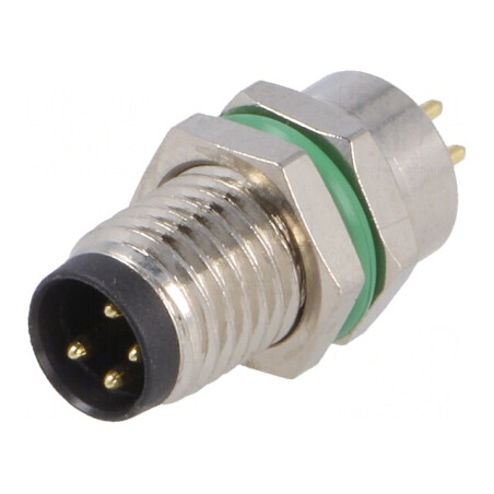 Conector M8 4-Pin pentru Montare pe Panou cu Piuliță Frontală | Electronic-mag.ro | Componente Electronice