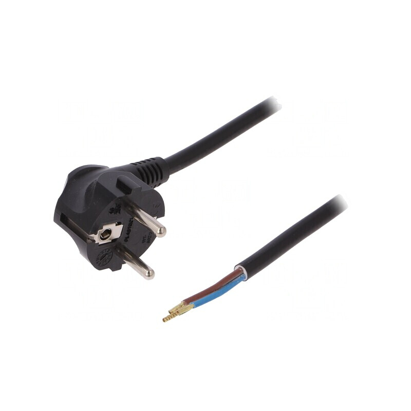 Cablu SCHUKO CEE 7/7 în unghi cu mufă PVC | Electronic-mag.ro | Componente Electronice