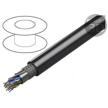 Cablu RS232/RS422 30m 8x2x24AWG Cu PVC Crom Eca | Electronic-mag.ro | Componente Electronice