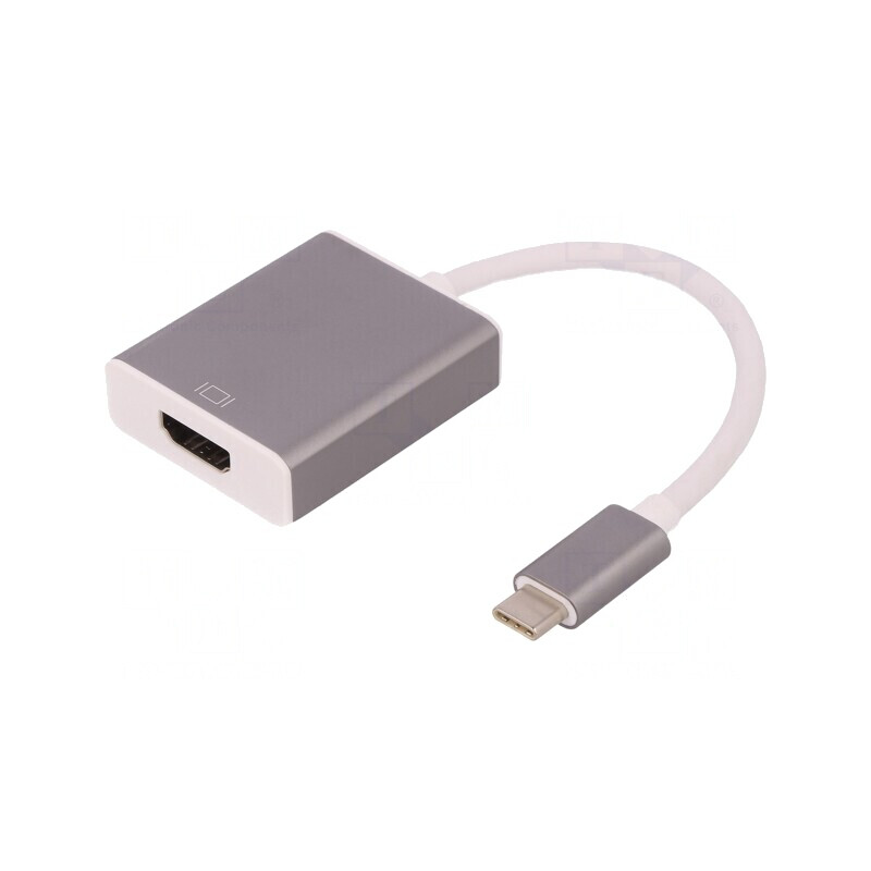 Adaptor USB-C la HDMI 0.18m Alb/Argintiu | Electronic-mag.ro | Componente Electronice