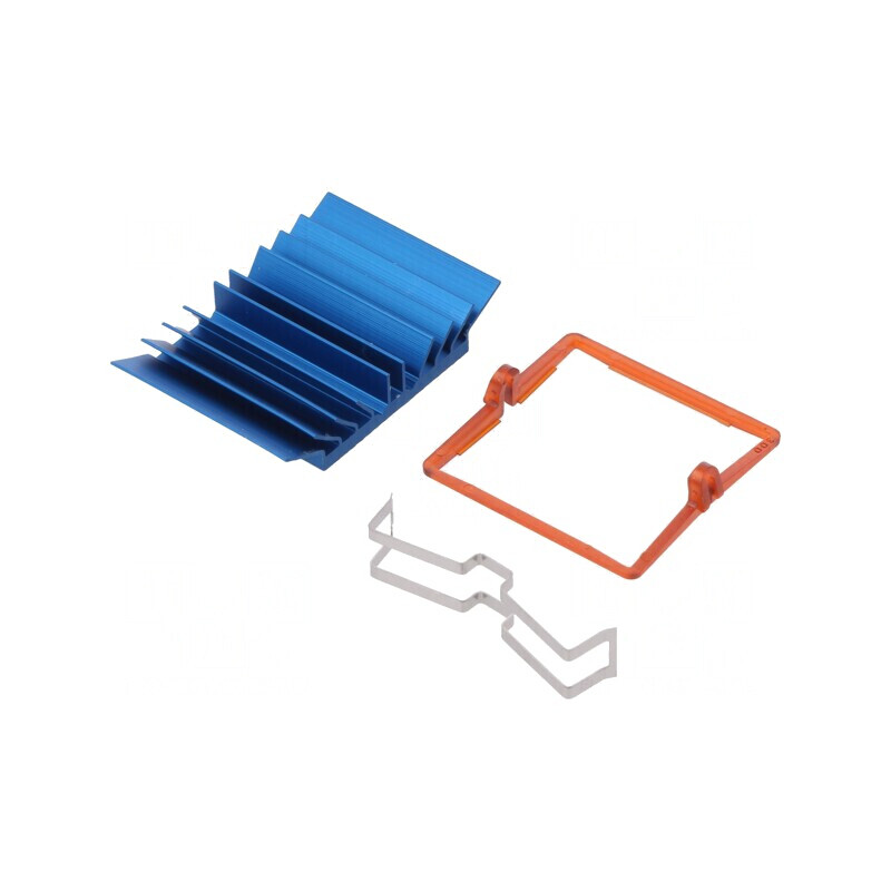Radiator extrudat cu aripioare BGA albastru 30x30mm | Electronic-mag.ro | Componente Electronice