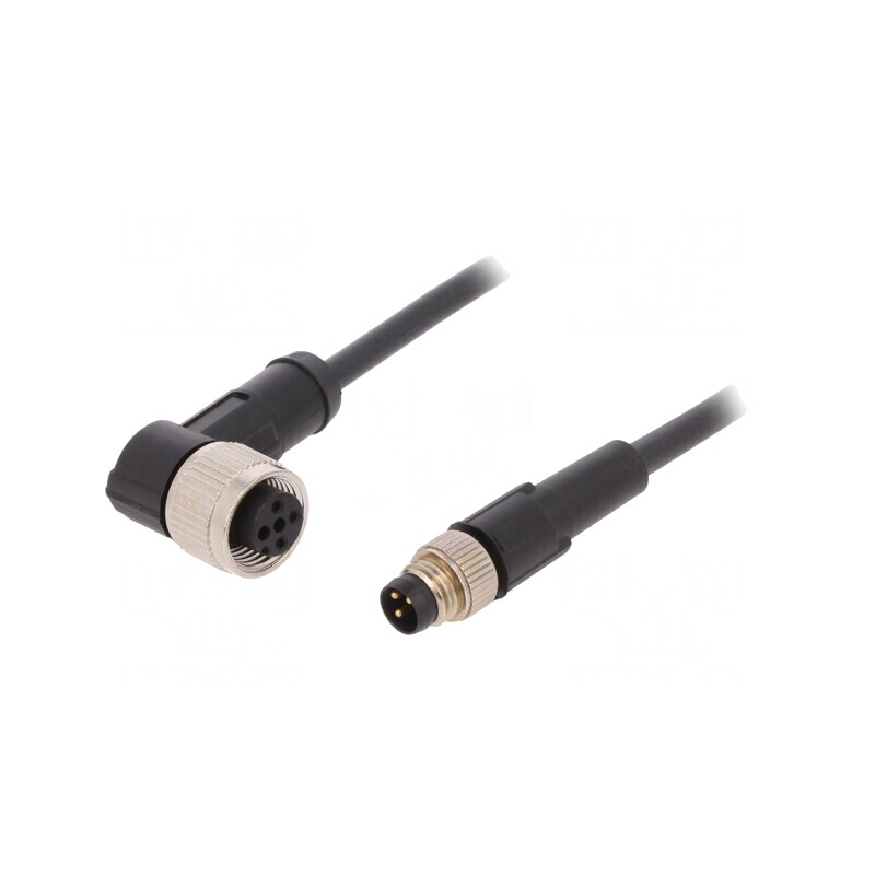 Cablu de conectare M12/M8, 1m, 60VAC, 4A, -25÷80°C | Electronic-mag.ro | Componente Electronice