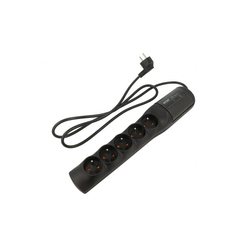Prelungitor cu 5 prize și protecție la supratensiune 1.5m | Electronic-mag.ro | Componente Electronice