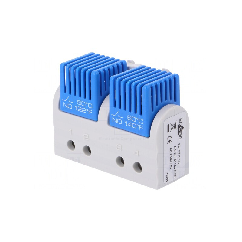 Termostat NO cu Sensori x2 5A 250VAC Cleme Șurub -40÷80°C | Electronic-mag.ro | Componente Electronice