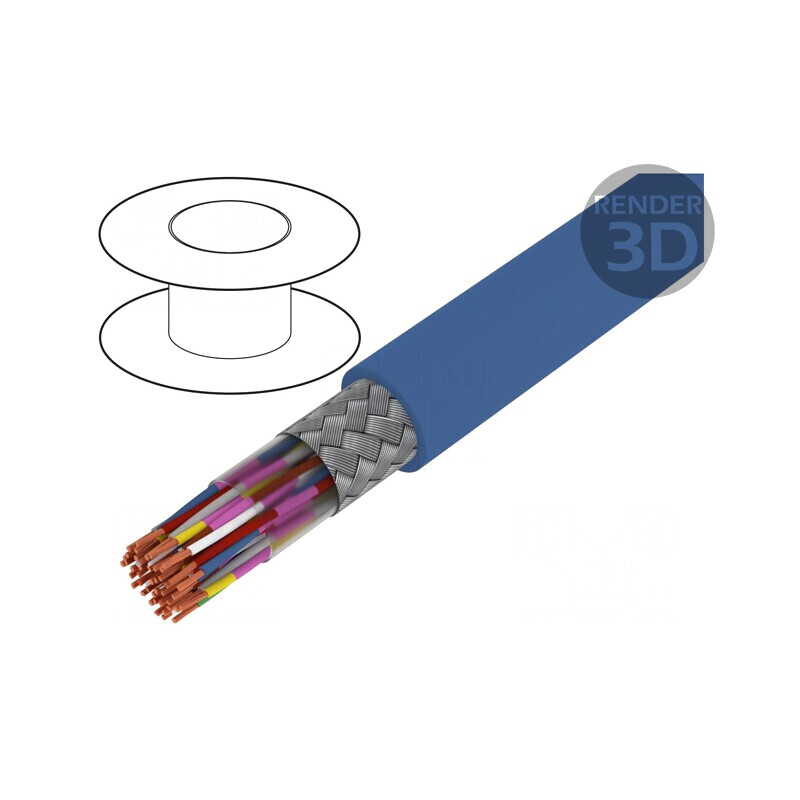 Cablu JE-LiYCY 24x2x0,5mm2 PVC Albastru 1kV/2kV | Electronic-mag.ro | Componente Electronice