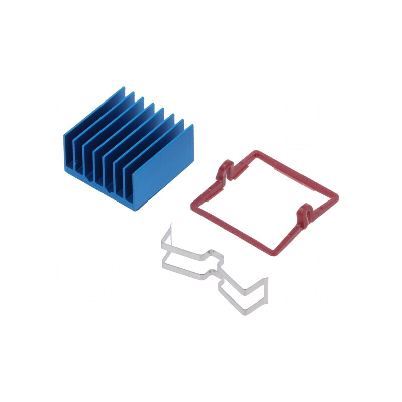 Radiator Extrudat cu Aripioare BGA Albastru 23mm x 23mm | Electronic-mag.ro | Componente Electronice