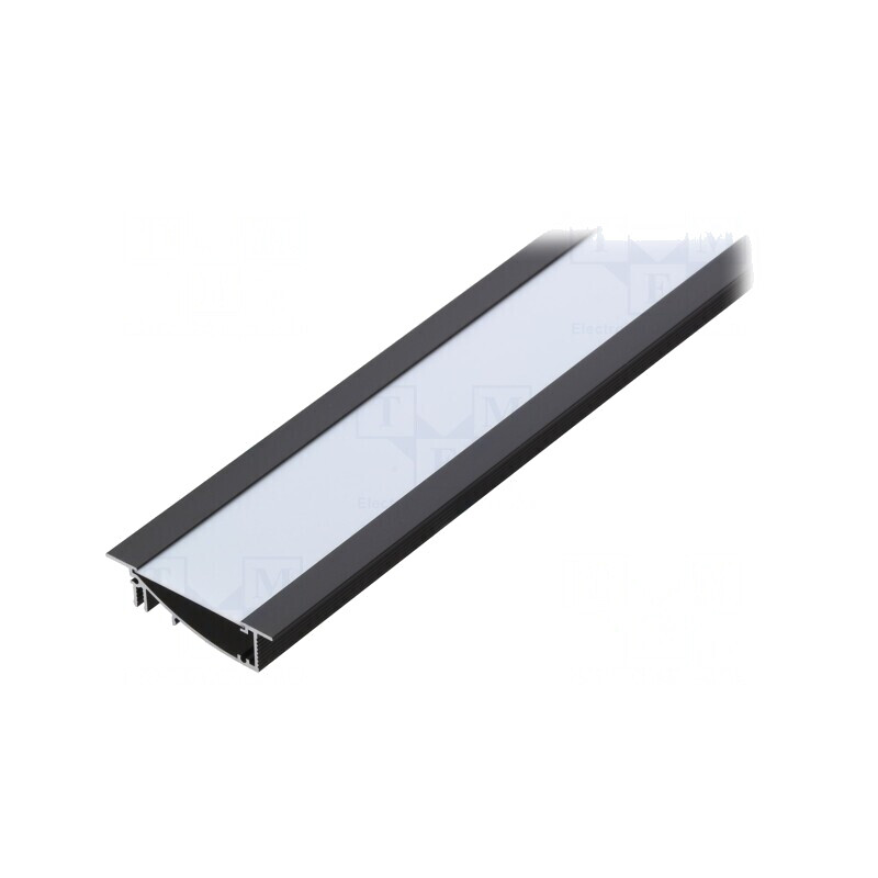 Profil Aluminiu Negru LED 1m Flat8 Set Premium | Electronic-mag.ro | Componente Electronice