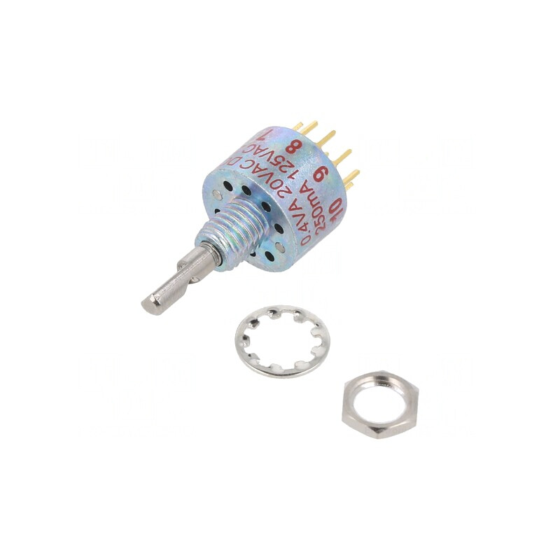 Comutator Rotativ 5 Pini 0.25A 125VAC THT | Electronic-mag.ro | Componente Electronice