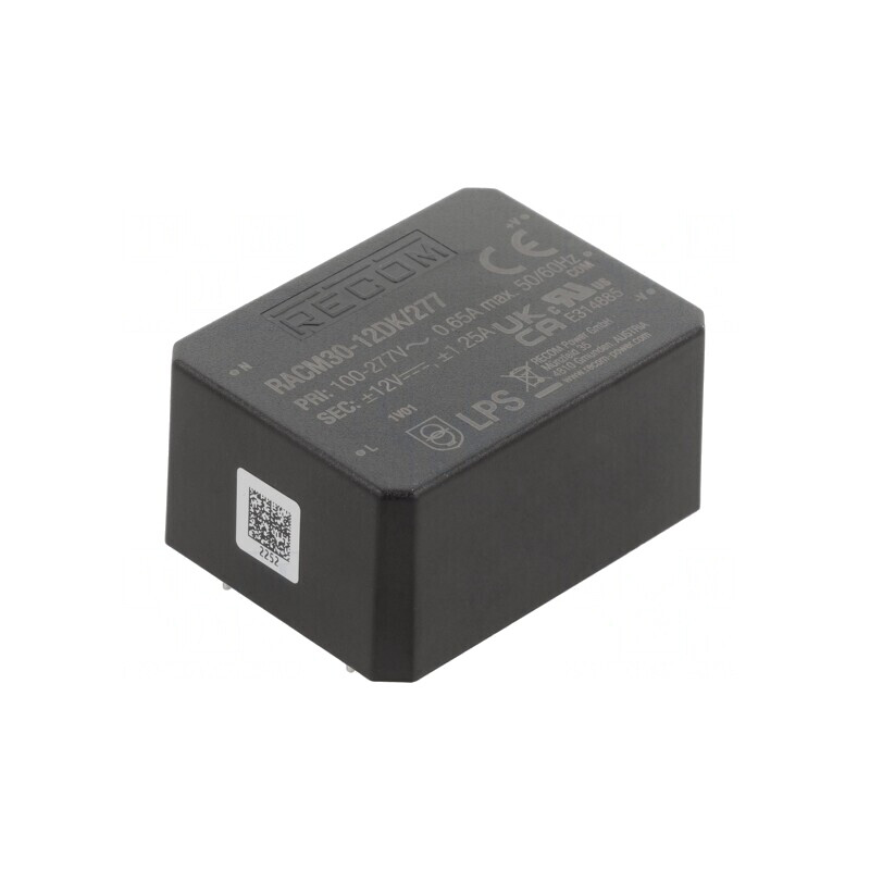 Convertor AC/DC 30W 85-305V 12V/-12V | Electronic-mag.ro | Componente Electronice