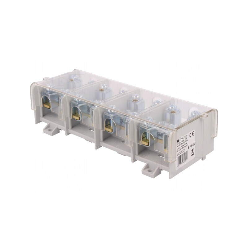 Regletă de conexiuni terminal cu şurub 95mm2 232A 4 piste | Electronic-mag.ro | Componente Electronice