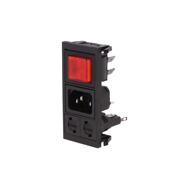 Conector alimentare AC soclu tată 10A 250V IEC 60320 | Electronic-mag.ro | Componente Electronice
