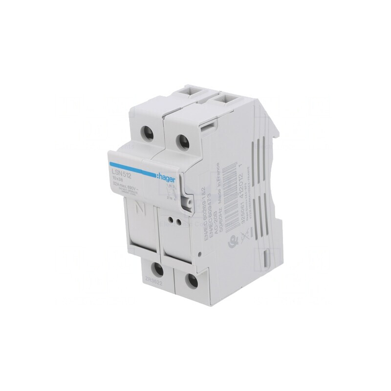 Separator cu Fuzibil 10x38mm pentru Șină DIN 32A 690V 2 Poli | Electronic-mag.ro | Componente Electronice