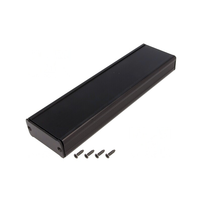 Carcasă aluminiu neagră TUF 55x25x200mm | Electronic-mag.ro | Componente Electronice