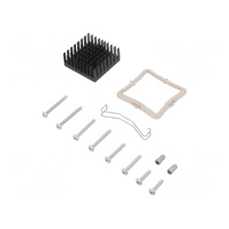 Radiator Extrudat cu Aripioare Negru 35mm x 35mm x 14.5mm | Electronic-mag.ro | Componente Electronice