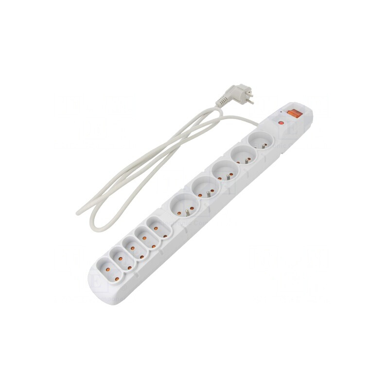 Prelungitor 10 prize cu protecție la supratensiune 1.5M Gri | Electronic-mag.ro | Componente Electronice