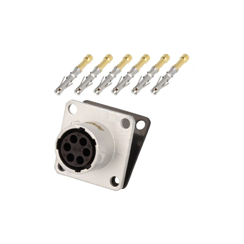 Conector Circular RT360 Soclu Mamă Crimpat 6P 7.5A IP67 | Electronic-mag.ro | Componente Electronice