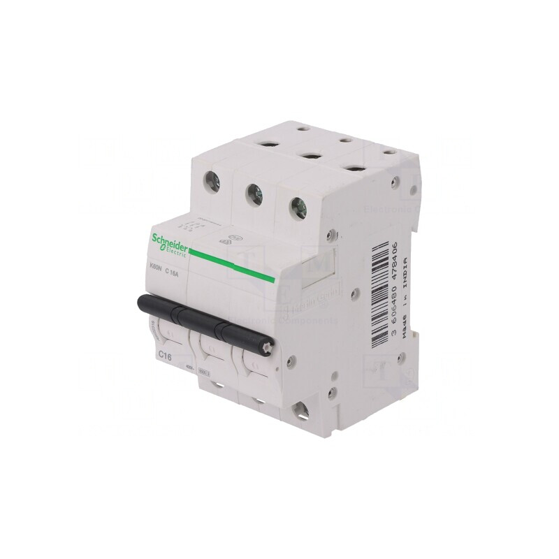 Întrerupător de supracurent 16A 3P 230/400VAC 6kA | Electronic-mag.ro | Componente Electronice