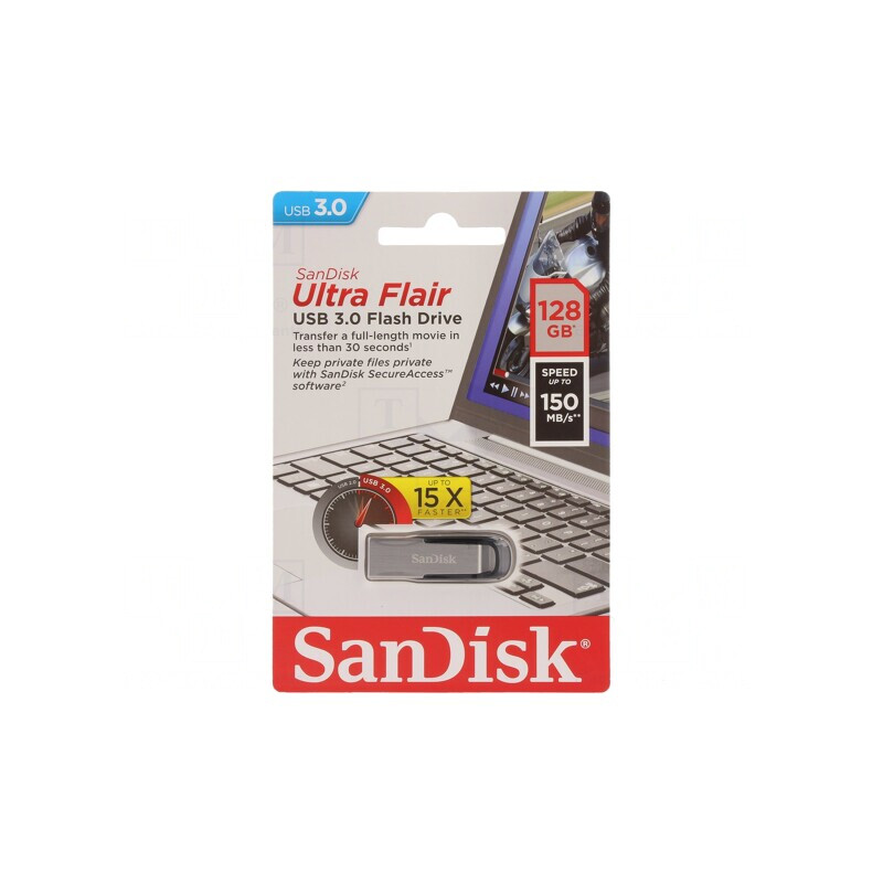 Memorie USB 3.0 128GB Ultra Flair Neagră | Electronic-mag.ro | Componente Electronice