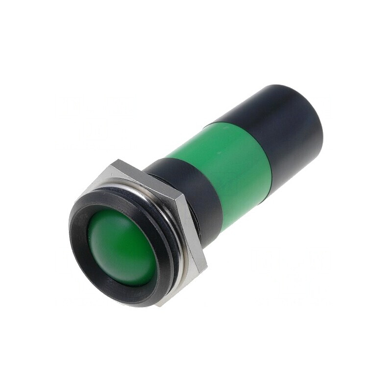 Lampă Control LED Verde 230VAC Ø22,2mm IP67 Metal | Electronic-mag.ro | Componente Electronice