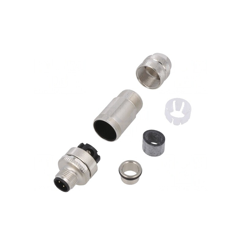 Conector M12 Mufă Tată 4 PIN Ecranat Aurit IP67 250V 4A | Electronic-mag.ro | Componente Electronice