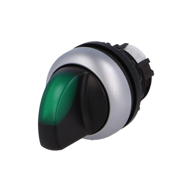 Comutator rotativ 22mm verde 3 poziții | Electronic-mag.ro | Componente Electronice