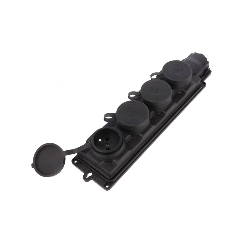 Conector alimentare AC 250V 16A IP44 Negru | Electronic-mag.ro | Componente Electronice