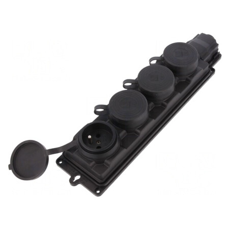Conector alimentare AC 250V 16A IP44 Negru | Electronic-mag.ro | Componente Electronice