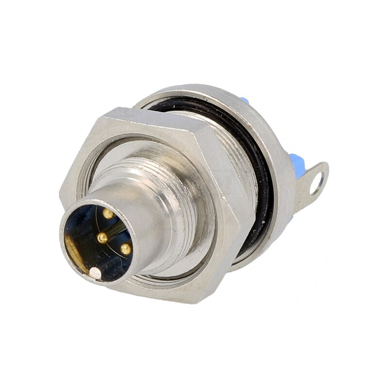 Conector M9 Soclu Tată Aurit IP65 60V 4 Pin | Electronic-mag.ro | Componente Electronice